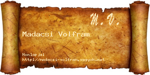 Madacsi Volfram névjegykártya